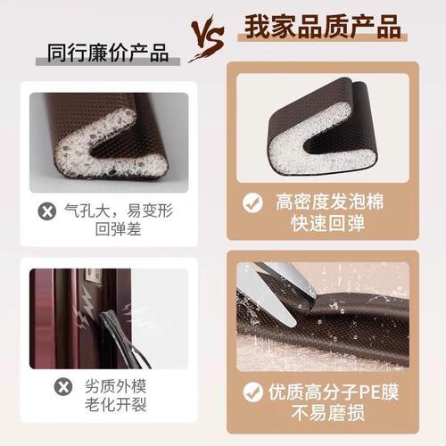 防盗门密封条入户进户门缝胶条防风隔音门窗挡风条自粘缝隙填补条