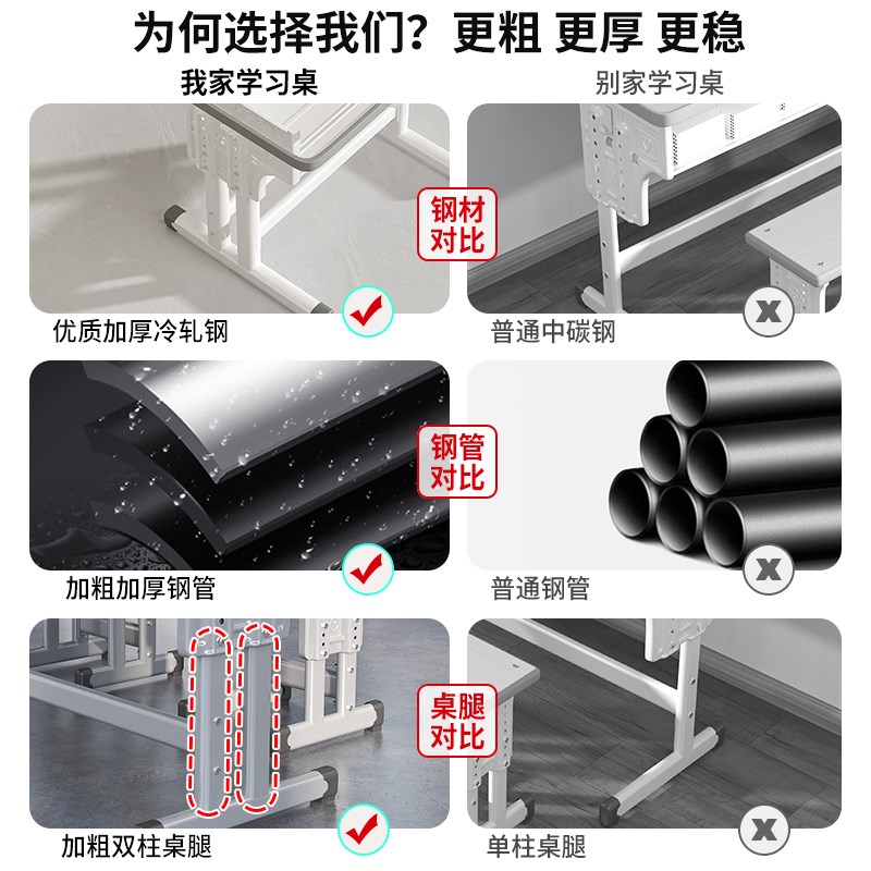 双人学生课桌椅机构托管班教室辅导班补习儿童学习桌子培训桌套装