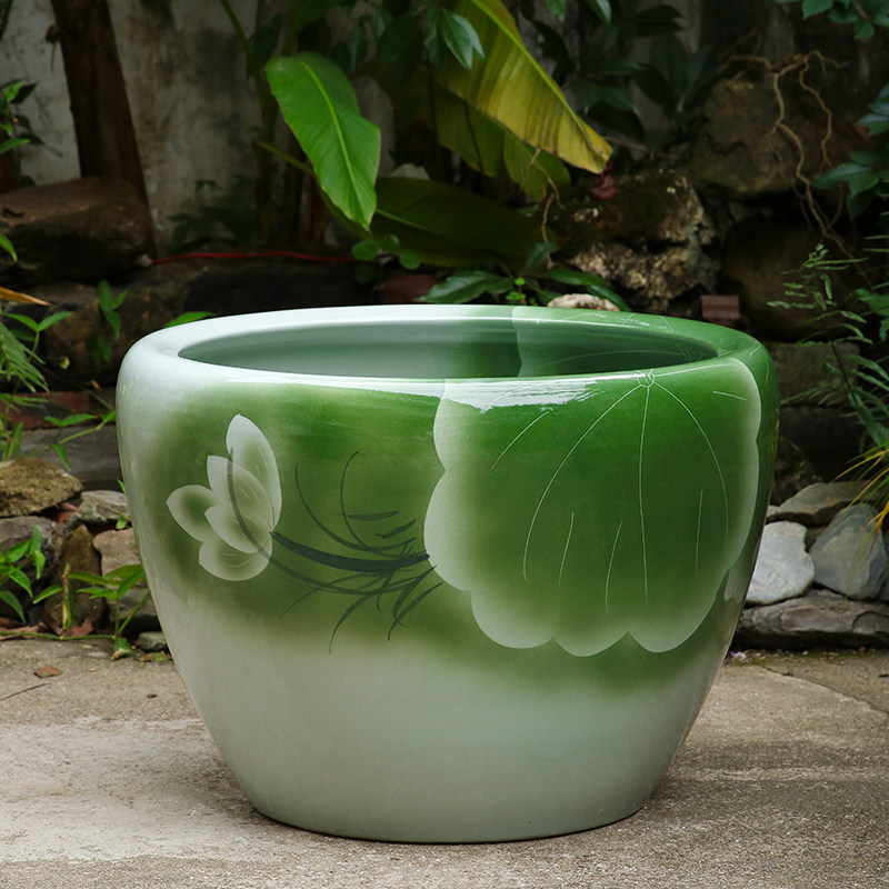 景德镇陶瓷金鱼缸养荷花莲花盆乌龟锦鲤睡莲缸特大号水缸庭院客厅