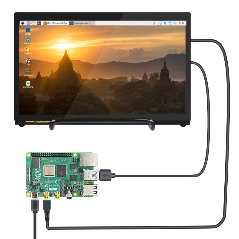 RaspberryPI树莓派7寸10寸显示器显示屏电容触摸屏支持3B+/4B包邮