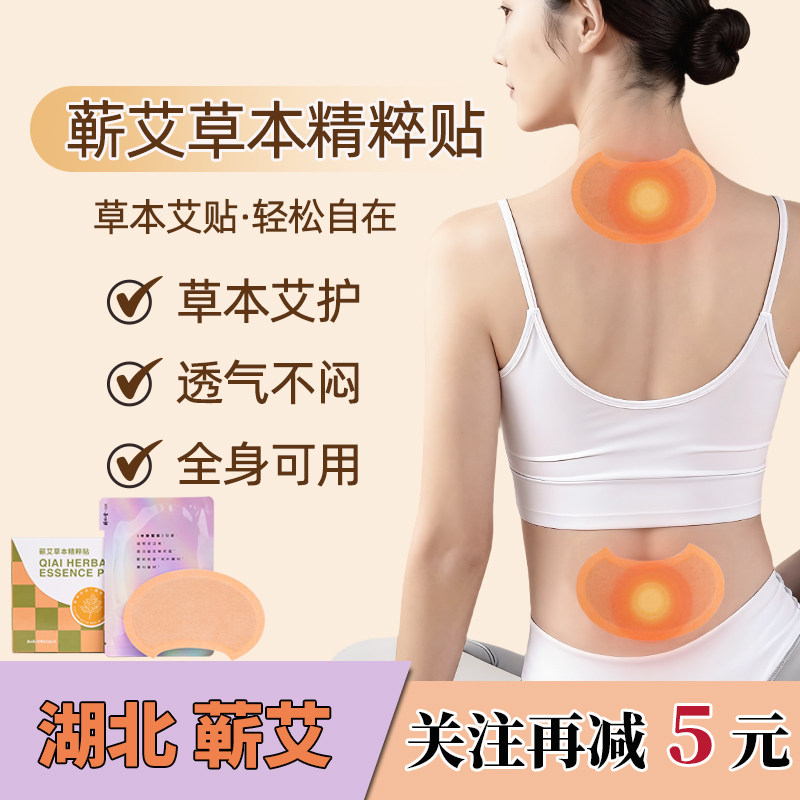 蕲仁堂正品蕲艾草本精粹贴蕲春纯艾绒艾草贴肩颈腰腹随身灸膝盖贴