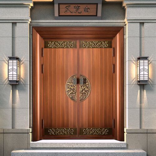 定制铜门别墅大门双开门农村自建房大门四开进户门乡村庭院子母门
