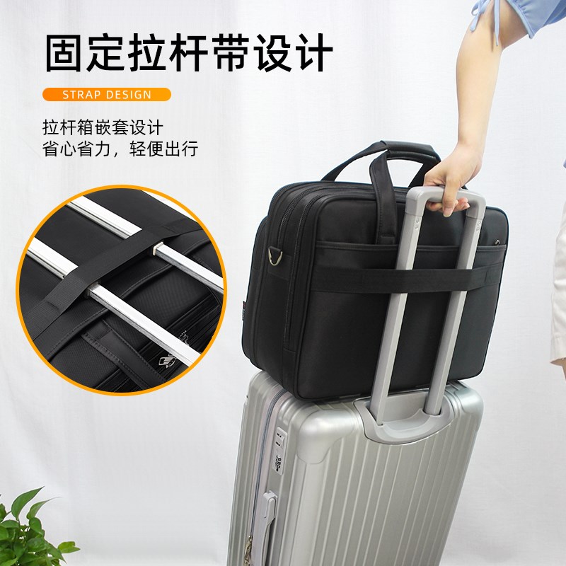 超大容量公文包男商务帆布手提电脑包牛津斜挎文件工作包公务出差