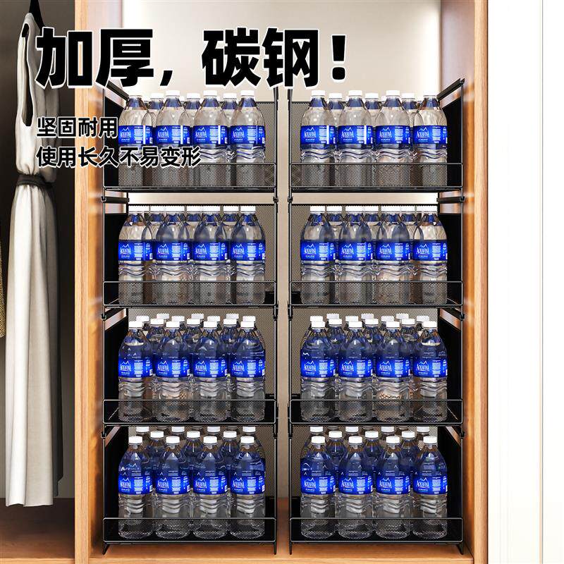 厨房抽拉式置物架橱柜内拉篮下水槽抽屉盒筐衣橱分层柜子隔板叠加