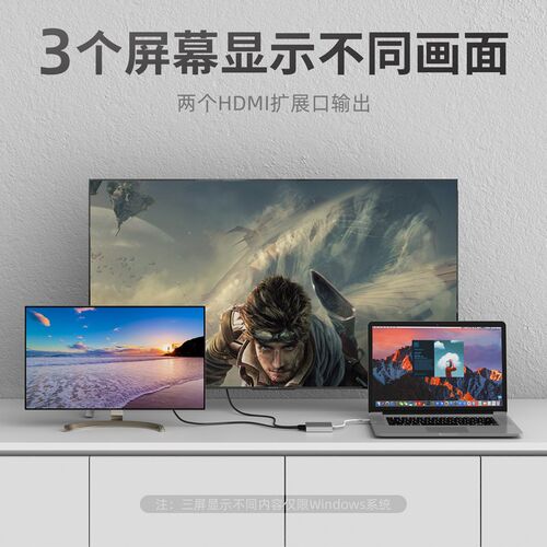 dp转hdmi一分二转换器分配器dp分屏器一分二hdmi分屏器一分二一进