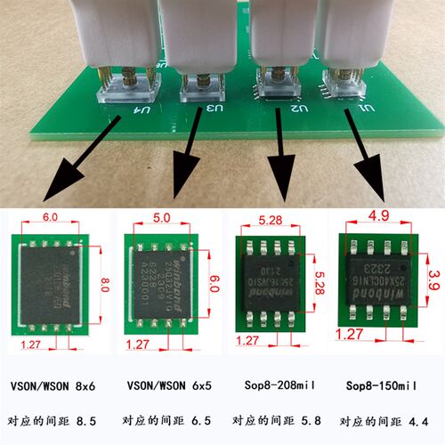 SOP8烧录测试探针弹簧针适用芯片贴片 单片机测试工具SOIC封装探