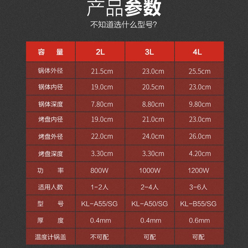 304不锈钢家用多功能小电火火锅分体迷你涮烤煮一体电热锅2-4-6人
