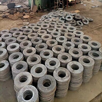 A3钢板法兰毛胚圆铁饼铁块加大加厚铁圆盘带孔圆盘加工定制圆片