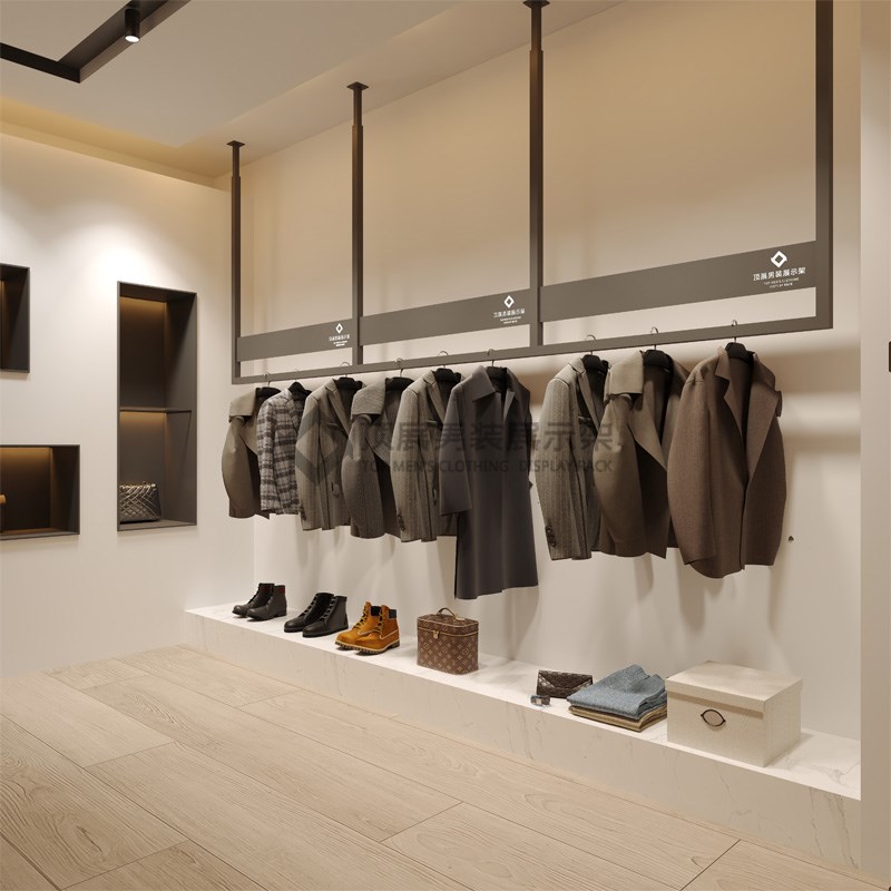 服装店展示架落地式男装店专用上墙货架陈列架衣服架子挂衣架带灯