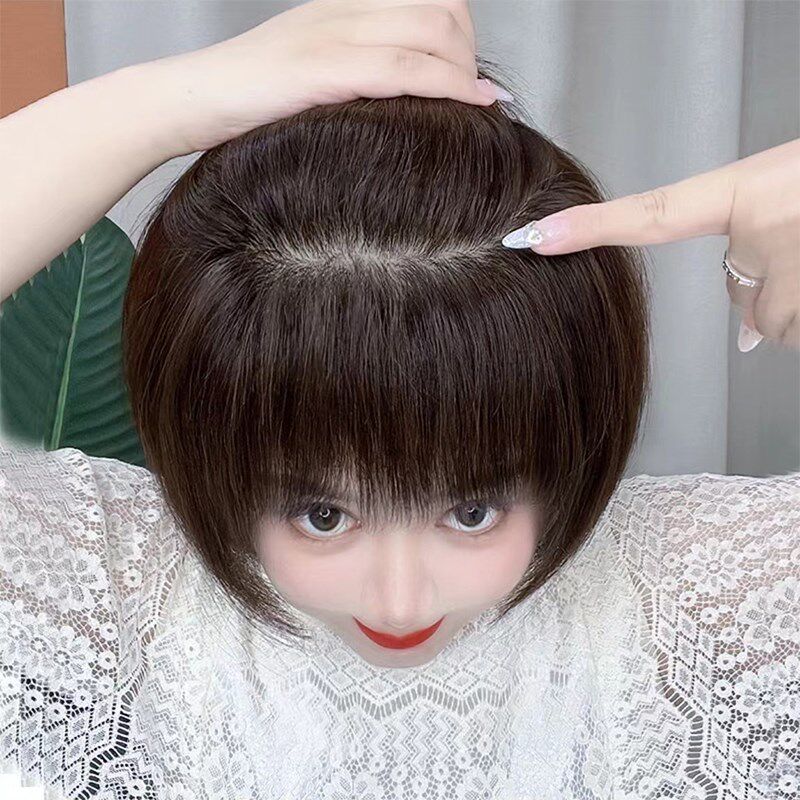 假发女短发全真人发手工钩织波波头发型自然蓬松整顶修脸女士头套