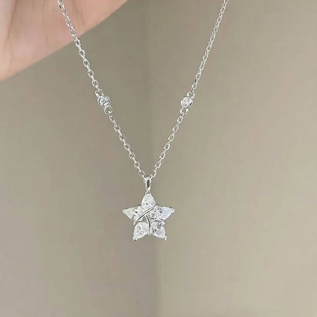 新款织女星项链白紫钻女高颜值设计感星星锁骨链送女友七夕情人节图片