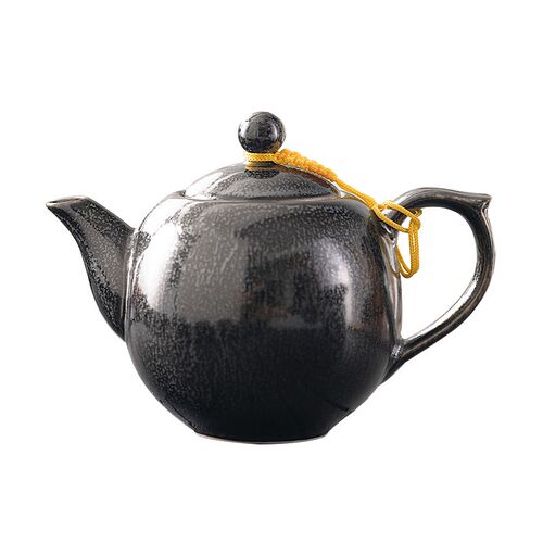 天目釉茶壶陶瓷功夫茶具茶道单茶壶黑色釉泡茶器敬茶碗家用中式杯