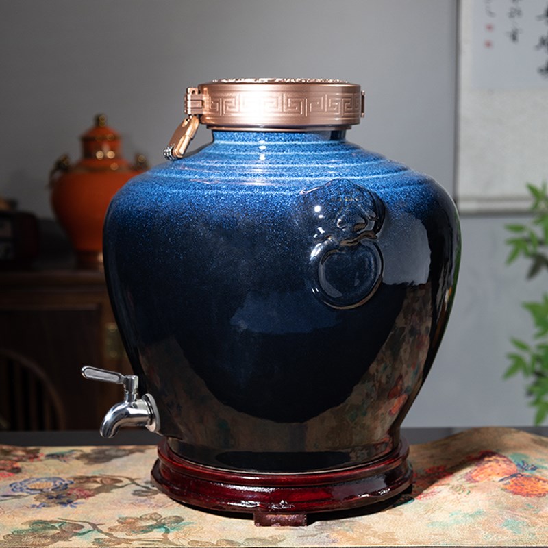 景德镇酒瓶陶瓷30/50/10斤装家用密封窖藏酒罐酒壶酒器具酒坛子