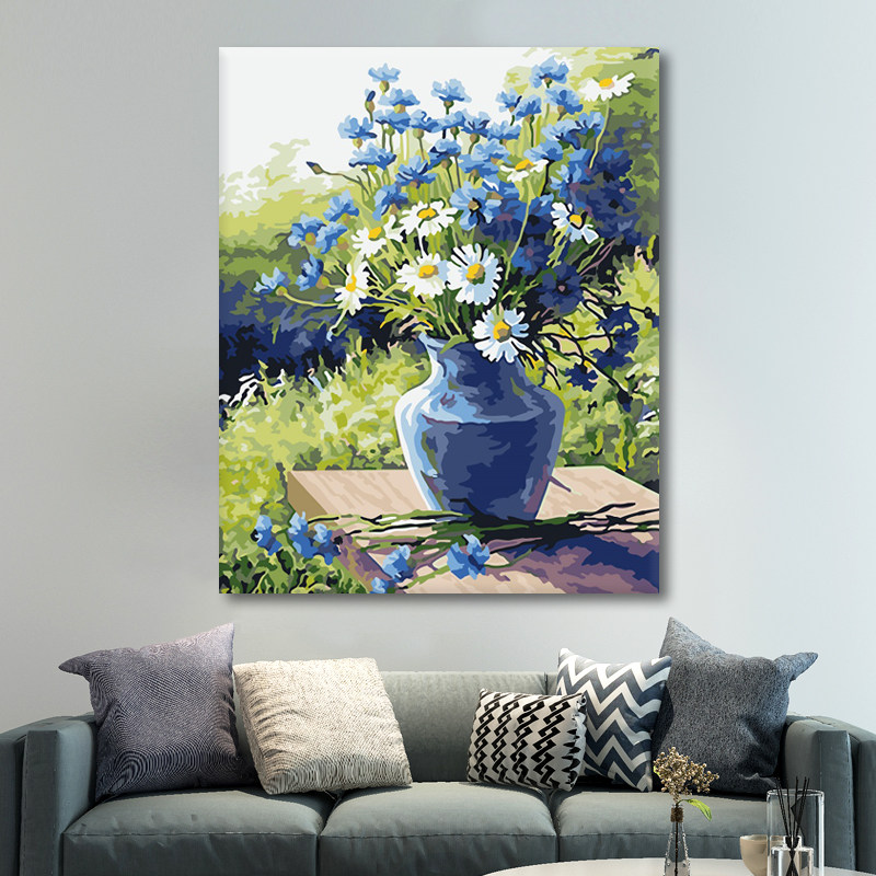 填充油彩画满天星数字油画4050涂画填色diy手工孕妇解闷绘画