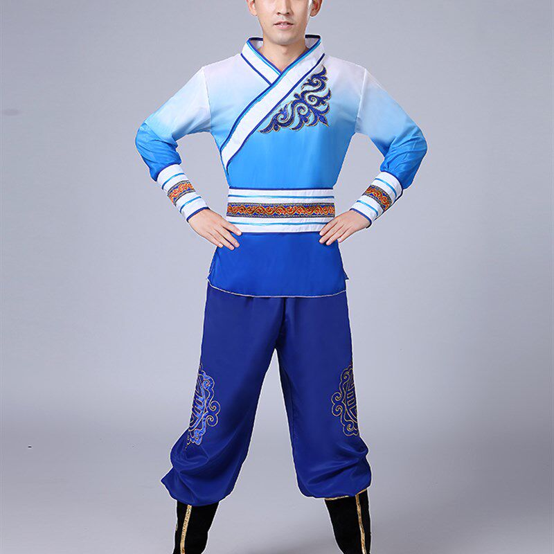 儿童武术表演演出男学生中国风红色扇子舞打鼓服舞龙狮服喜庆新款