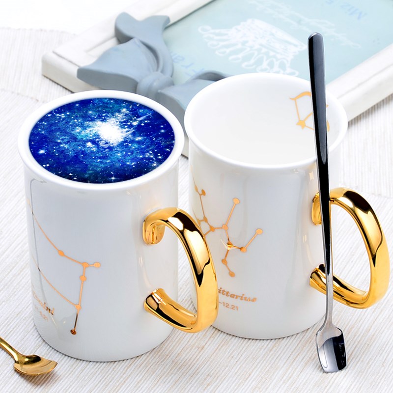骨瓷杯子陶瓷创意可爱个性 水杯茶杯咖啡杯礼品 心形情侣对杯套装