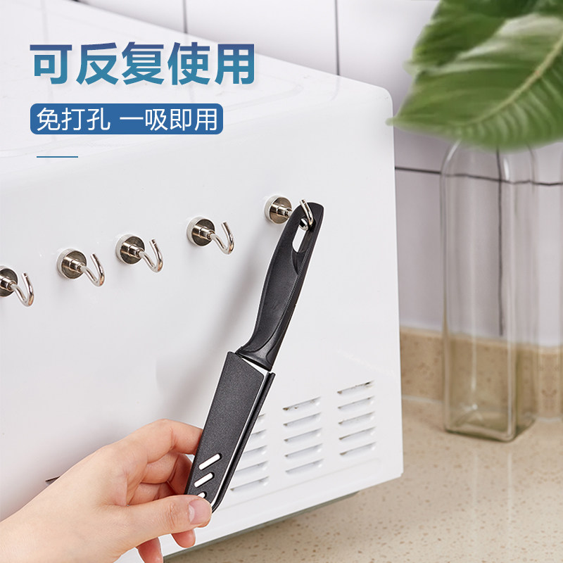 超强力磁铁挂钩不锈钢圆形钕强磁挂钩冰箱钥匙门后带磁铁的小挂钩图片