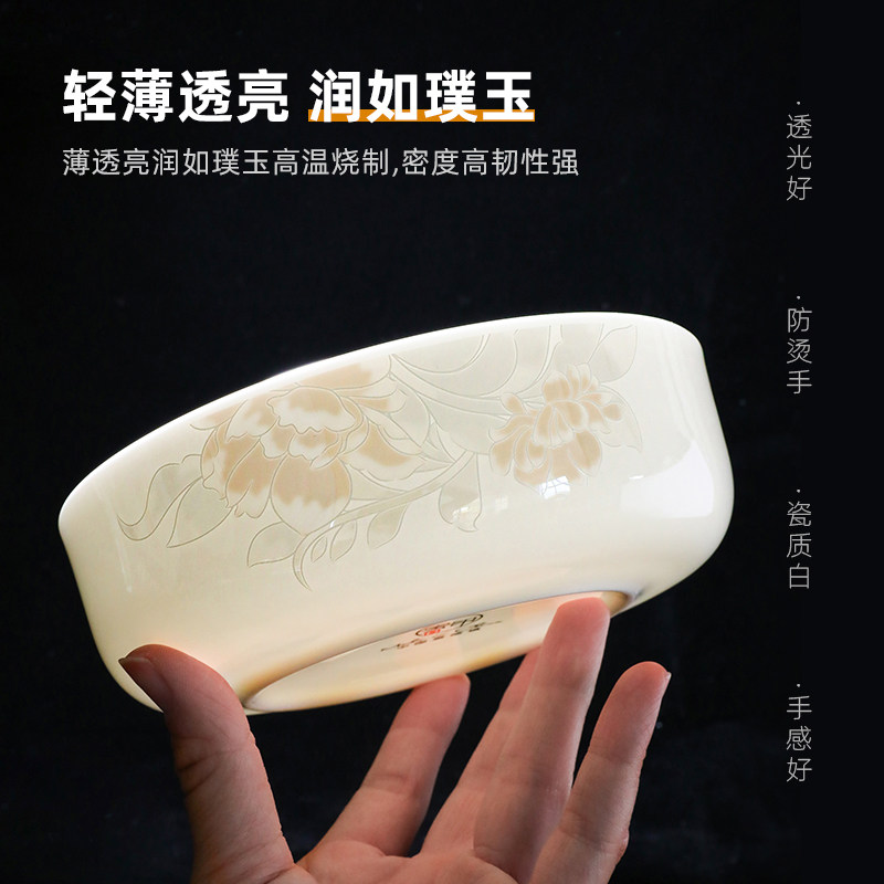 6个装骨瓷菜盘家用菜碗6英寸加深窝盘网红深口碟子蒸鸡蛋羹深盘