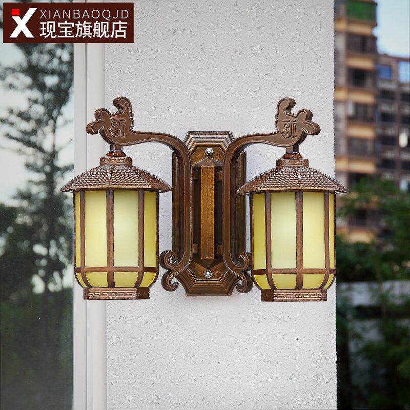 别墅户外壁灯新中式大门两侧柱子庭院外墙室内阳台复古壁挂灯防水