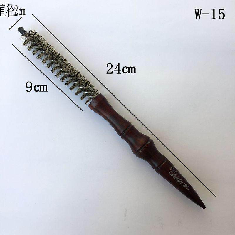 纯猪鬃毛钢丝芯超细吹卷发小号滚梳圆筒梳子原木手柄定造型毛滚梳