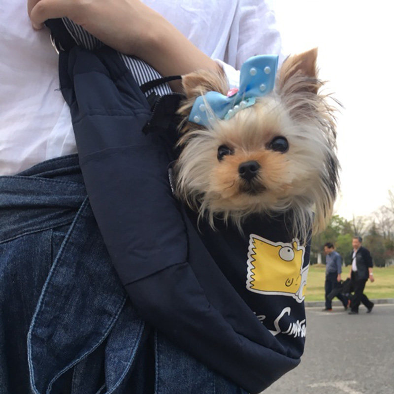 宠物狗狗外出便携单肩胸前斜挎背包小型犬泰迪贵宾外出宠物袋猫包
