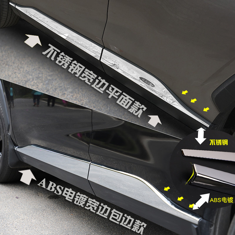 2021款rav4荣放威兰达门边防擦条门板防刮防撞条车身饰条外饰改装