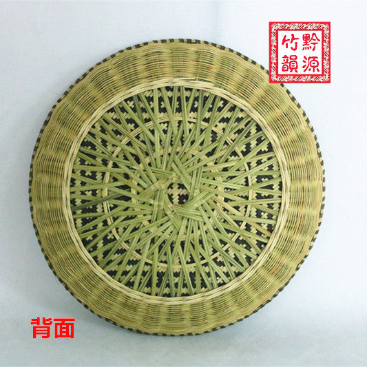 新品掌柜推荐贵州民间传统无孔竹编艺术簸箕手工编制收纳筐竹制品