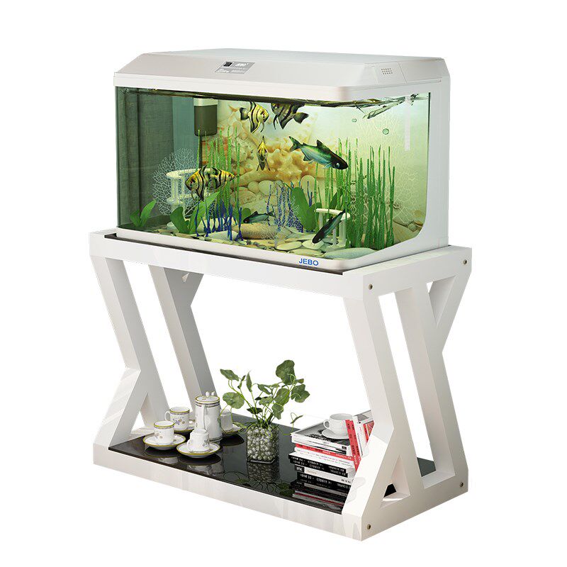 家用钢木鱼缸架客厅用铁艺水族箱底座隔断式鱼缸架小型底柜