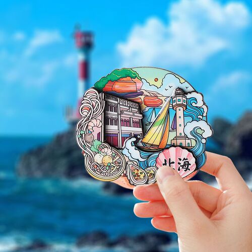 北海涠洲岛景点旅游打卡纪念品城市冰箱贴木质立体文创磁贴装饰