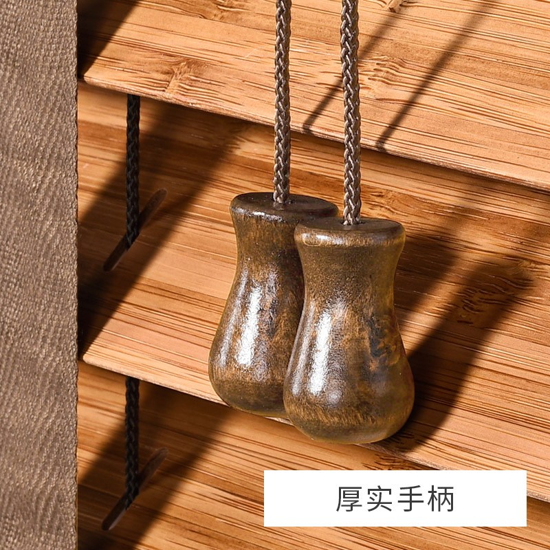 防水竹片百叶窗实木百叶窗帘遮光竹帘子卷帘客制化竹材百叶窗