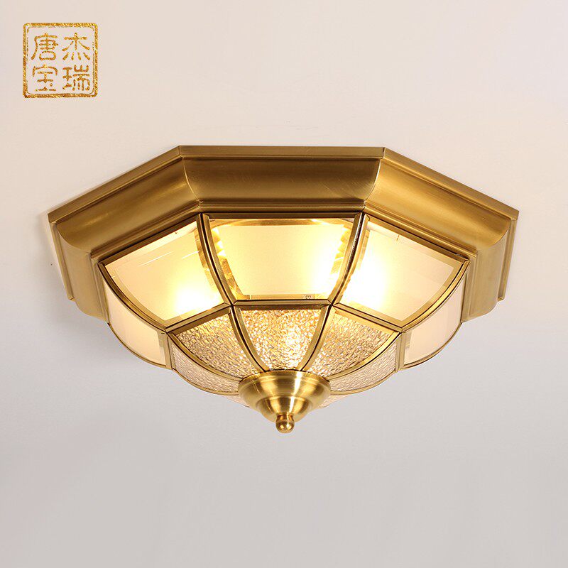 美式温馨卧室吸顶灯餐厅复古玻璃阳台客厅卫生间卧室厨房灯led