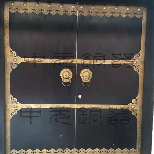 仿古大门纯铜配件大门铜活兽首拉环大门泡钉角花压条门栓铜条