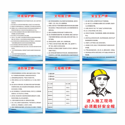 建筑工地五牌一图安全标识牌八大员岗位职责制度牌十牌两图现场警