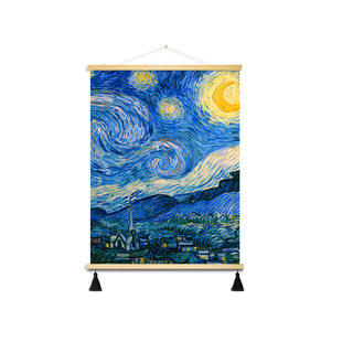 梵高装饰油画布挂画电表箱遮挡画墙面装饰挂布星空油画世界名画