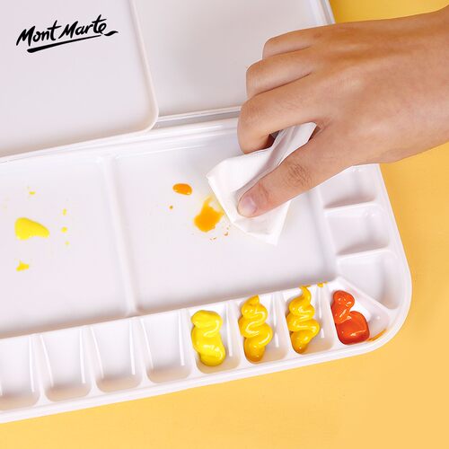 蒙玛特 塑料翻盖折叠手握水彩水粉丙烯颜料调色盒调色盘密封调色