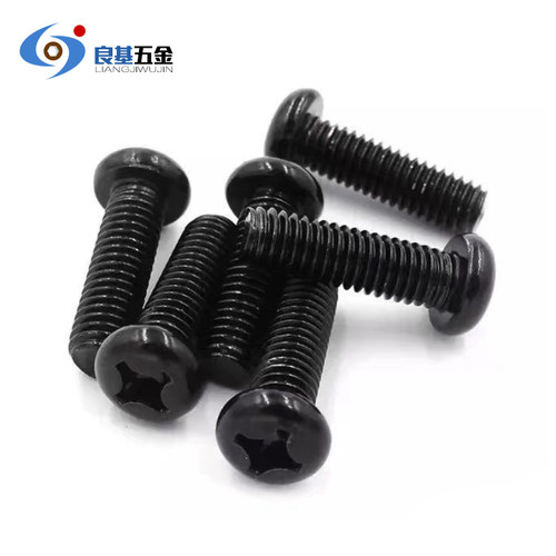 GB818黑色304不锈钢盘头十字螺丝 黑锌圆头十字小螺钉M3 M4 M5 M6
