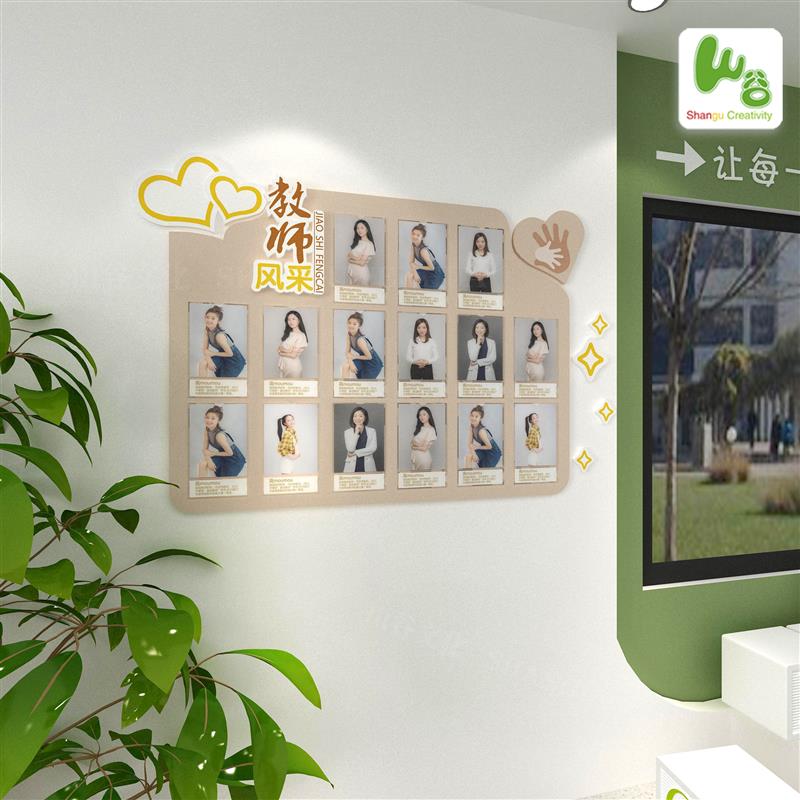 幼儿园教师风采 师资展示 团队照片墙 可更换