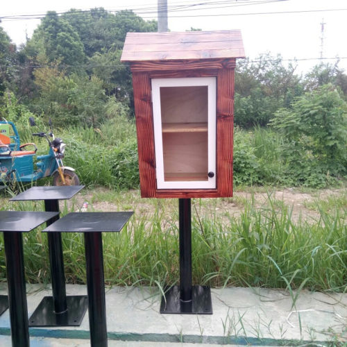 防腐木书屋校园社区防雨漂流书屋幼儿园爱心公益书箱公园防水书架