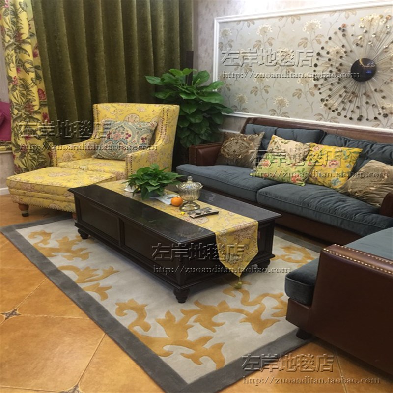 加厚欧式美式地毯客厅沙发茶几卧室床边书房餐厅衣帽间手工地毯