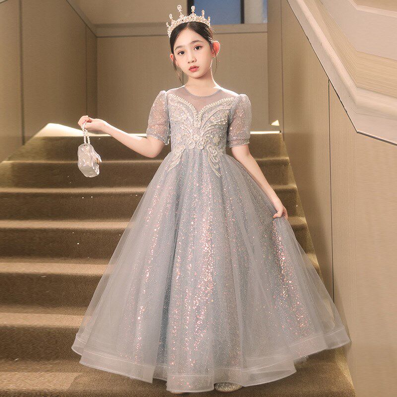 大码女大童高端礼服公主裙婚纱裙生日蓬蓬纱花童主持人钢琴演出服