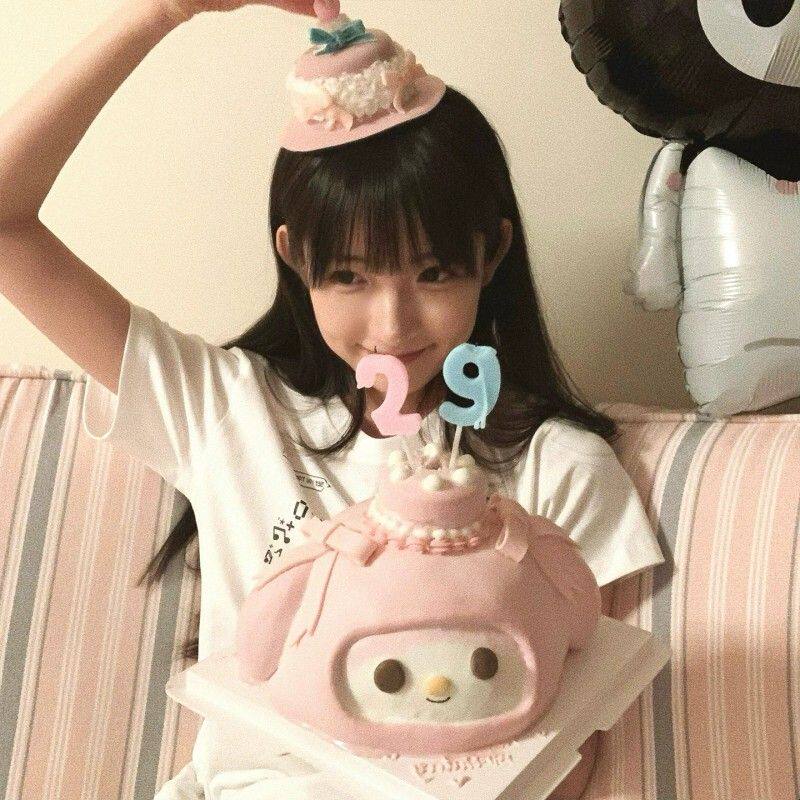 奶油蛋糕可燃蜡烛樱桃生日帽可爱甜美少女心派对拍照道具发夹头饰