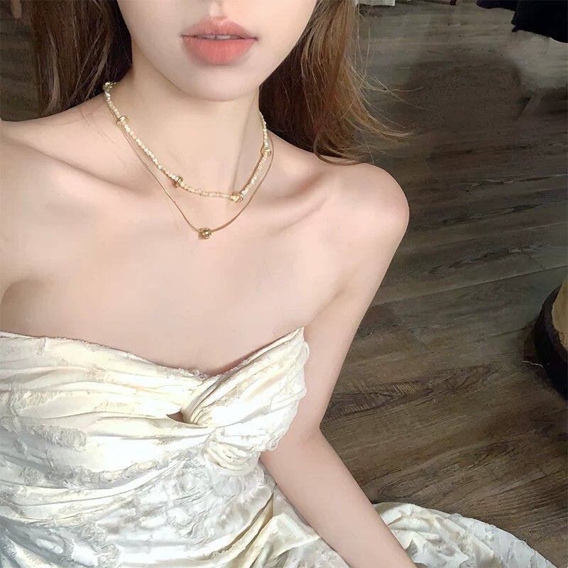【蜜桃茶】烁玉鎏金新中式项链女夏天海边高级感轻奢小众叠戴配饰