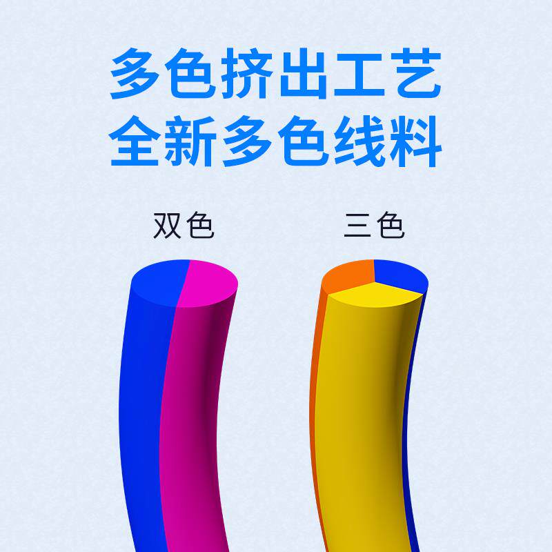 兰博3D打印耗材 PLA丝绸双色 三色耗材 丝绸渐变混色耗材 高速打