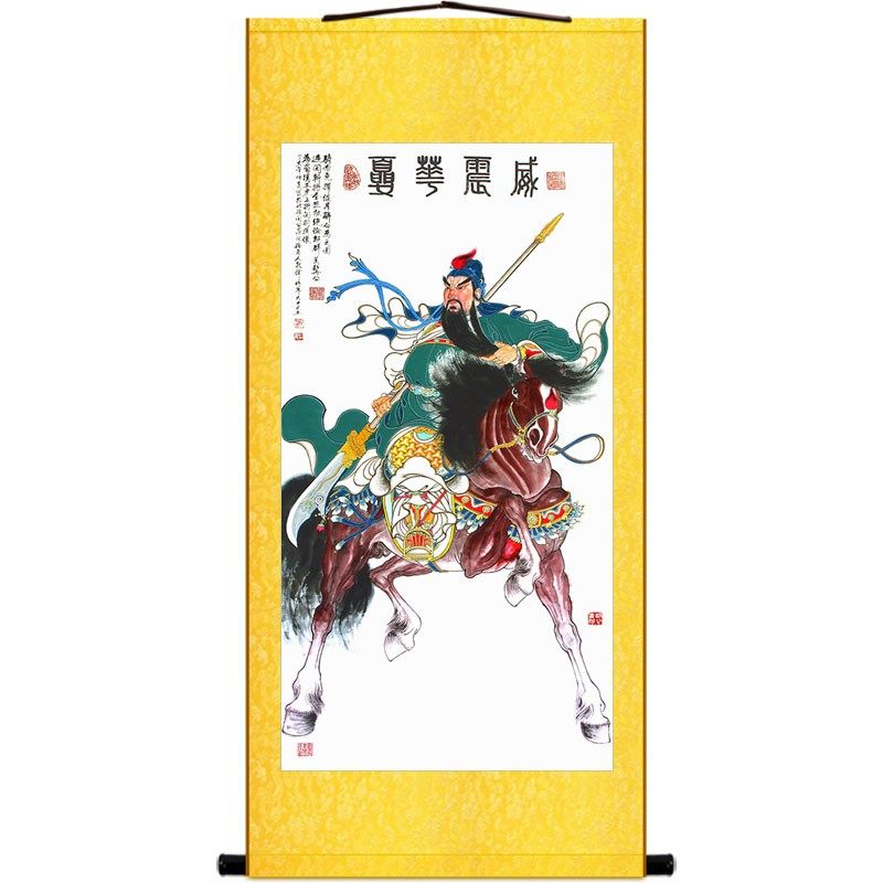 五虎上将画像 关羽关公赵云张飞黄忠马超三国武将卷轴挂画装饰画