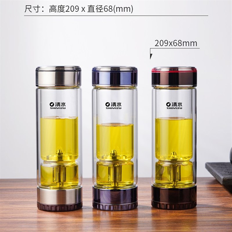 清水玻璃茶水分离杯双层隔热泡茶杯 大容量手工耐热过滤茶杯