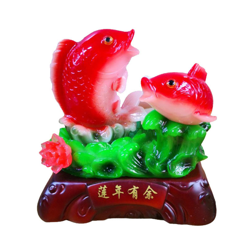 连年年有余结婚庆用品 鱼创意中式摆件 电视酒柜办公客厅家居装饰