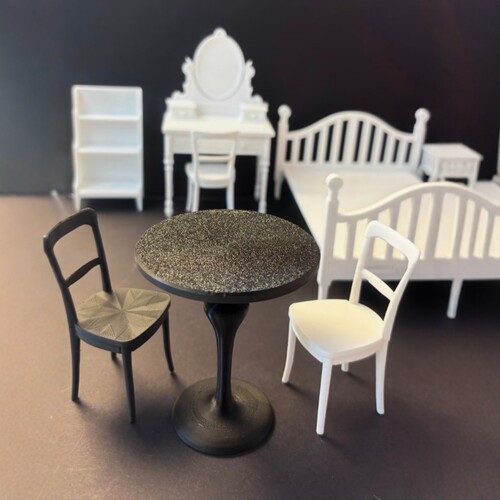 1:12娃屋微缩食玩迷你家具模型bjd餐桌椅子娃床 ob11通用迷你家具