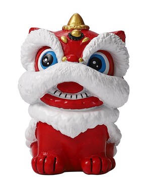 国风红色喜庆醒狮小摆件高级感小众桌面装饰工艺品创意生日礼物