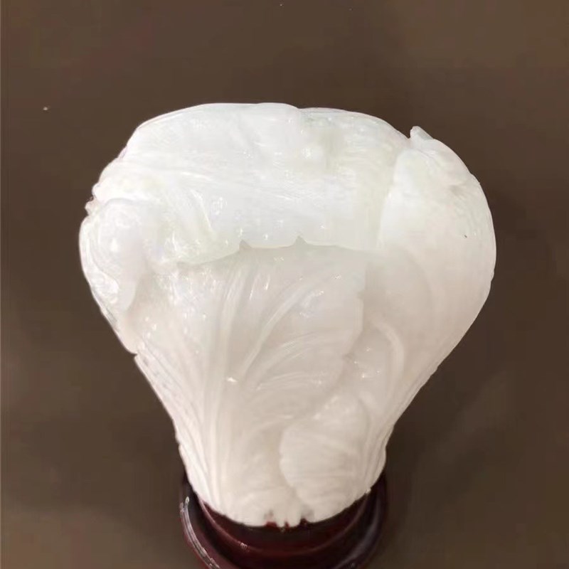 天然白玉白菜摆件新中式家居装饰店铺开业乔迁送礼手工工艺品摆设