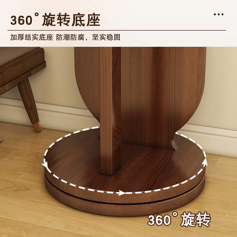 全身镜穿衣镜挂衣架简约落地镜家用试衣镜衣帽架一体木质旋转镜子